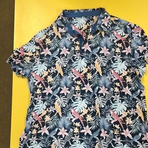 Izod Blue and Pink Casual Button Down Shirt